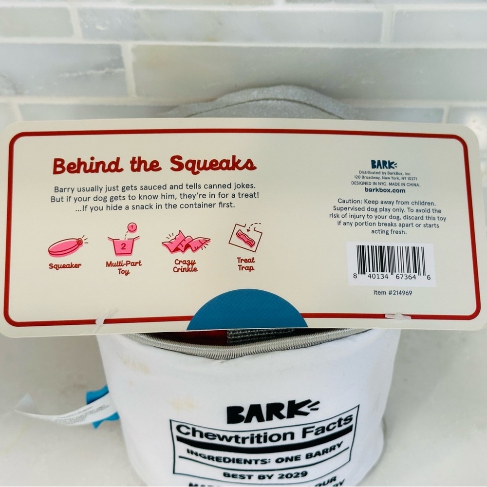 NWT Bark Box CANNED BARRY Cranberry Thanksgiving 2Pc Size LARGE Plush Dog Toy - Picture 7 of 13